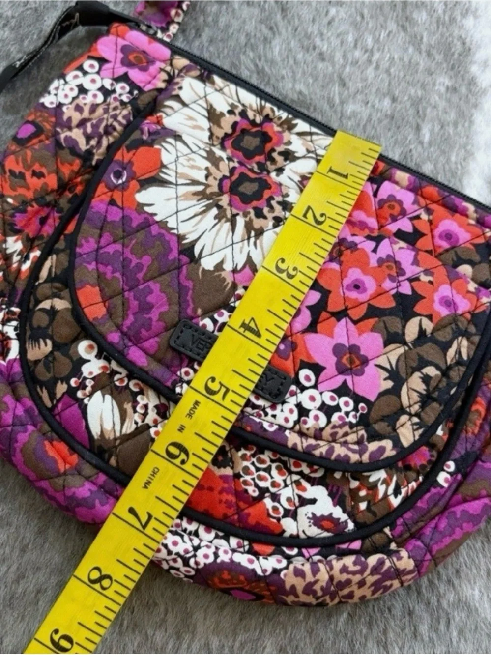 Vera Bradley Floral Quilted Crossbody in Purple, Pink & Brown